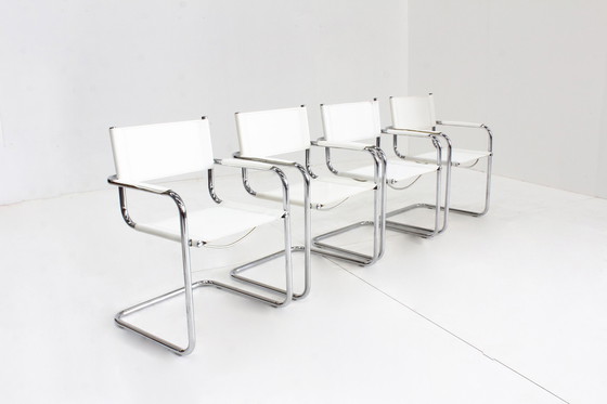 Image 1 of Set vintage eetkamer stoelen chrome buisframe