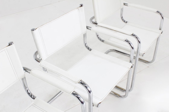 Image 1 of Set vintage eetkamer stoelen chrome buisframe