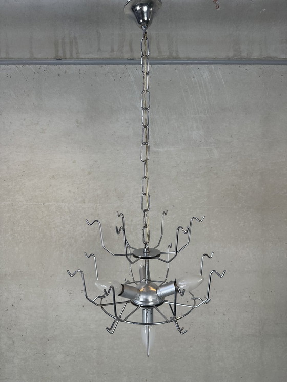 Image 1 of Vintage design blue/white chandelier