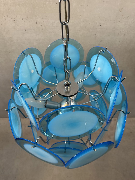 Image 1 of Vintage design blue/white chandelier