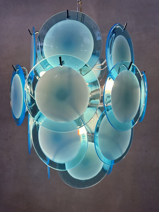 Image 1 of Vintage design blue/white chandelier