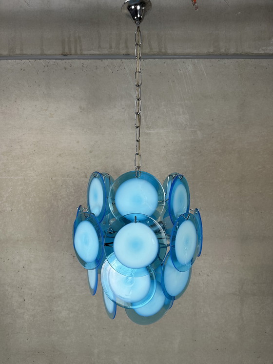 Image 1 of Vintage design blue/white chandelier