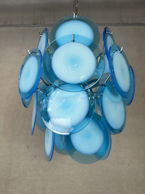 Image 1 of Vintage design blue/white chandelier