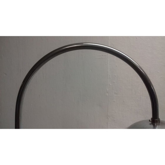 Image 1 of Vintage Art Deco vloerlamp in glas, chroom en hout van Jindřich Halabala, Tsjecho-Slowakije 1930