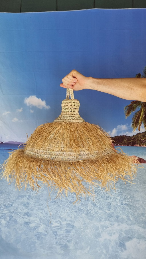 Ibiza hanglamp van palmblad en Raffia