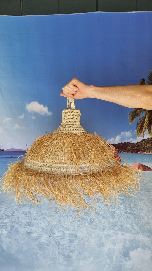 Ibiza hanglamp van palmblad en Raffia