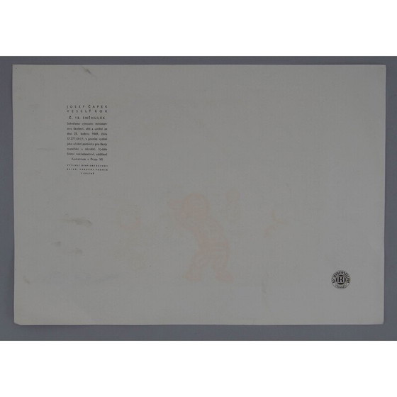 Image 1 of Vintage prent Nr.12 Sneeuwpop door Josef Capek, 1929