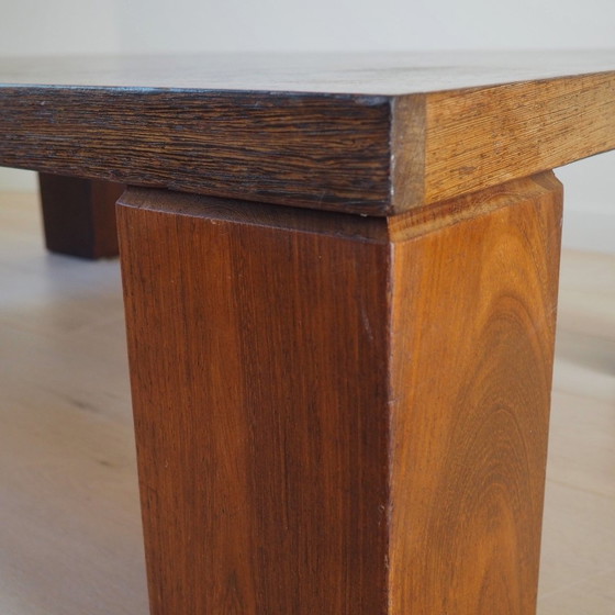 Image 1 of 1970S Deens design tafel met houtmozaïek van Middelboe en Lindum voor Tranekær