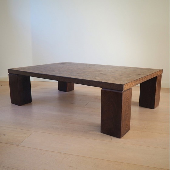 Image 1 of 1970S Deens design tafel met houtmozaïek van Middelboe en Lindum voor Tranekær