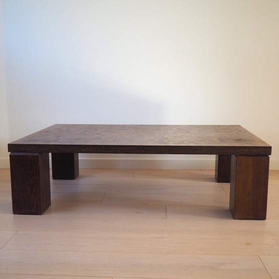 Image 1 of 1970S Deens design tafel met houtmozaïek van Middelboe en Lindum voor Tranekær