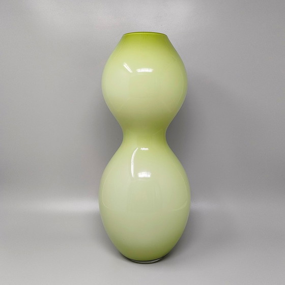 Image 1 of 1970S Verbazingwekkende groene vaas uit het ruimtetijdperk in Murano glas. Gemaakt in Italië