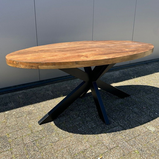 Matrix Eettafel Mangohout Naturel Ovaal 210X110Cm