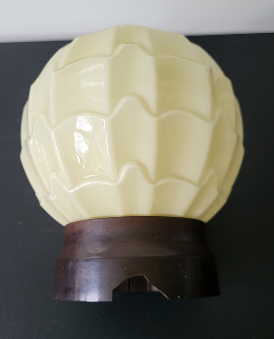 Image 1 of Vintage Thabur Glazen Plafonnière Art Deco Style