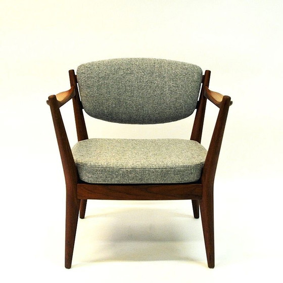 Image 1 of Set van 2 vintage teakhouten "kaminstol" fauteuils van Kayser & Relling, Noorwegen 1950