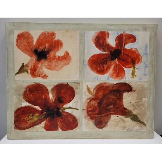 Image 1 of Vintage collage "Amapolas" door Lis Petersen, Portugal 2008
