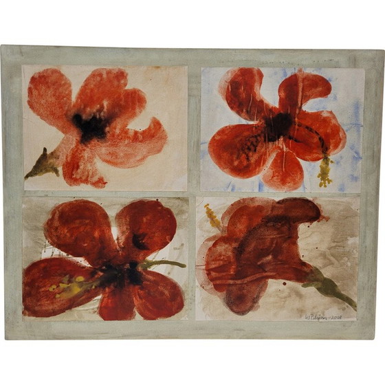 Image 1 of Vintage collage "Amapolas" door Lis Petersen, Portugal 2008