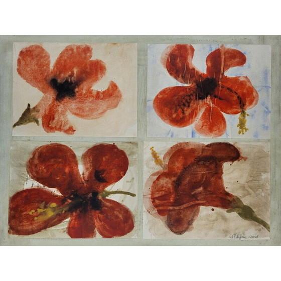 Image 1 of Vintage collage "Amapolas" door Lis Petersen, Portugal 2008
