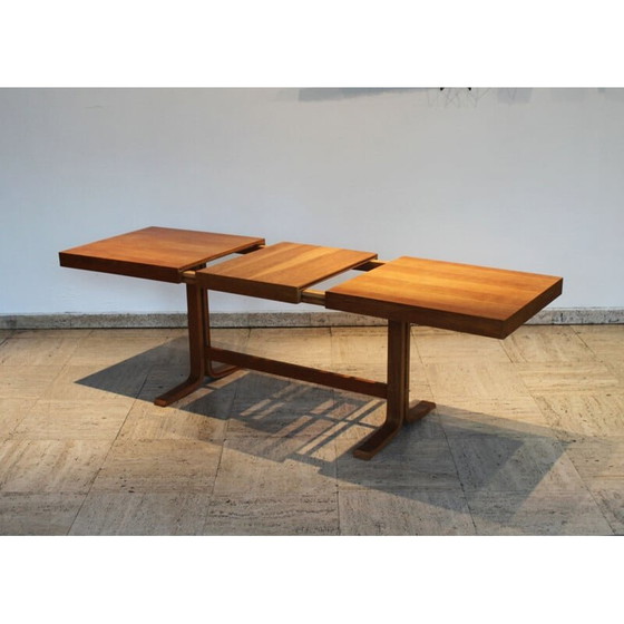 Image 1 of Vintage gebogen houten uitschuifbare salontafel door Drevopodnik Holesov, Tsjecho-Slowakije 1970