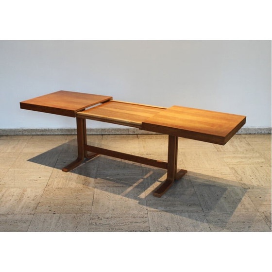 Image 1 of Vintage gebogen houten uitschuifbare salontafel door Drevopodnik Holesov, Tsjecho-Slowakije 1970