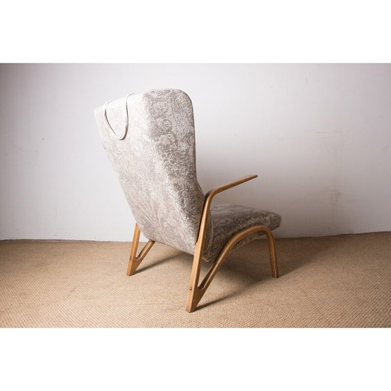 Image 1 of Vintage Konkav fauteuil in gebogen beuken en stof van Paul Bode voor Federholz, Duitsland 1960