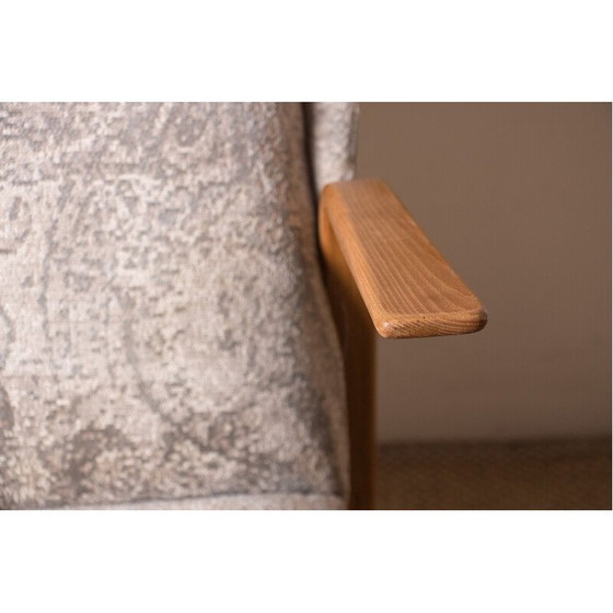 Image 1 of Vintage Konkav fauteuil in gebogen beuken en stof van Paul Bode voor Federholz, Duitsland 1960