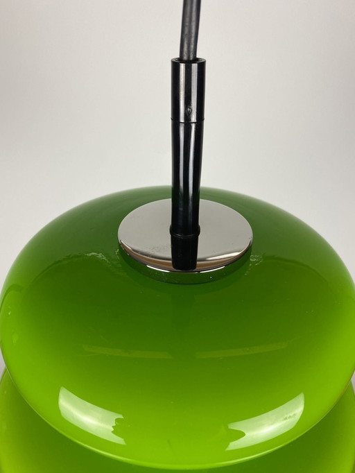 Zeldzame Appelgroen Glazen Hanglamp Ah 1 By Peill And Putzler 1960