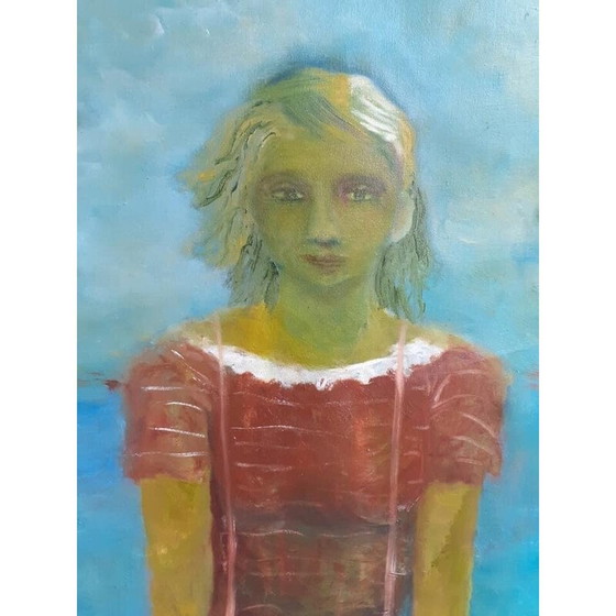 Image 1 of Olieverf op canvas vintage "Poline" door Elodie Huré, 2020