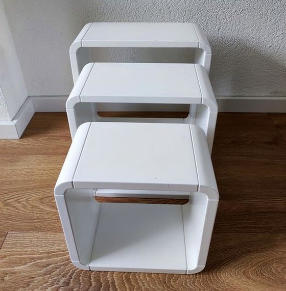Image 1 of Vintage Planken - Modulaire Eenheden - Gelakt Hout - 1970