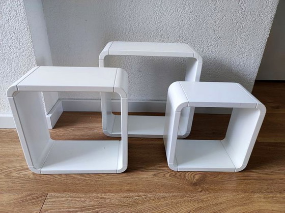 Image 1 of Vintage Planken - Modulaire Eenheden - Gelakt Hout - 1970