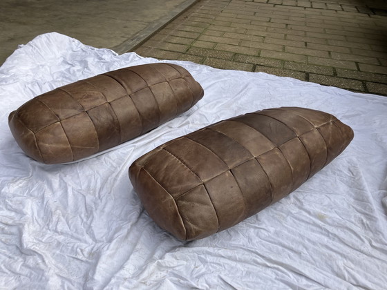 Image 1 of 2 Originele De Sede Rugkussens In Bruin Patchwork Leder