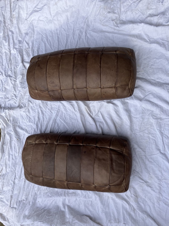 Image 1 of 2 Originele De Sede Rugkussens In Bruin Patchwork Leder