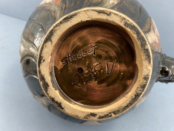 Image 1 of Artistiek Keramiek Theepot Van Sylvain Sttublet (1890-1885). Circa 1960