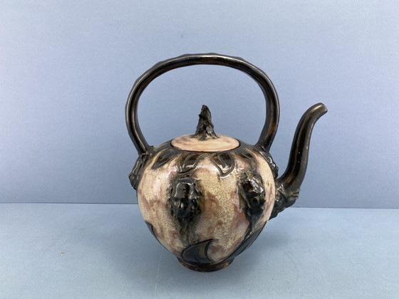 Image 1 of Artistiek Keramiek Theepot Van Sylvain Sttublet (1890-1885). Circa 1960