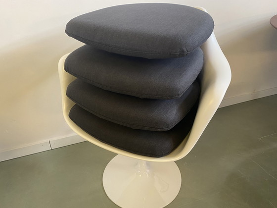 Image 1 of 4x Vervangend Kussen Tulip Armchair - Antraciet