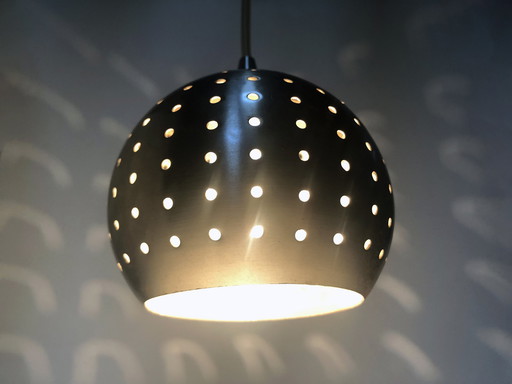 Vintage hanglamp - Geborsteld Staal - Carini - Post Space Age - 1980