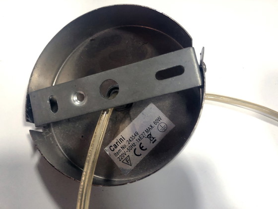 Image 1 of Vintage hanglamp - Geborsteld Staal - Carini - Post Space Age - 1980