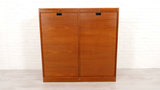 Vintage Archiefkast | Kantoorkast | Schuifdeuren | Planken