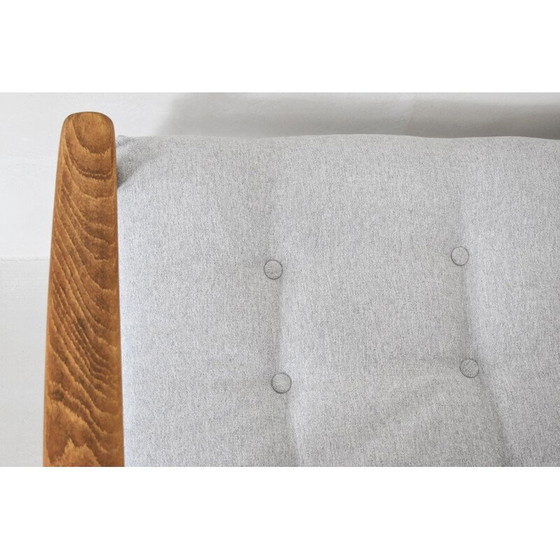 Image 1 of Vintage scandinavische bank met lichtgrijze stof 1960