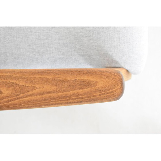 Image 1 of Vintage scandinavische bank met lichtgrijze stof 1960