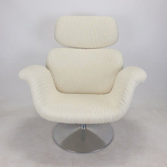 Image 1 of Vintage Tulip fauteuil en voetenbank van Pierre Paulin voor Artifort, jaren 1980
