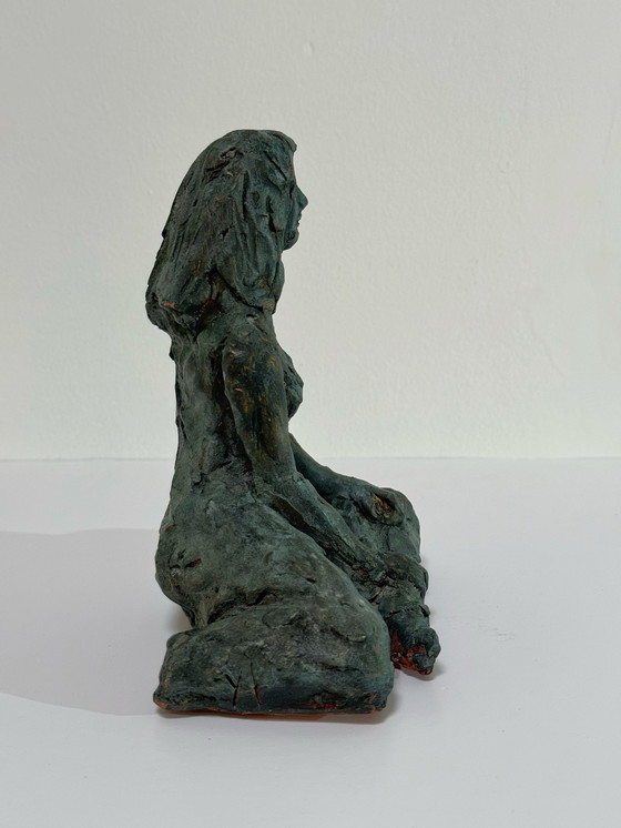 Image 1 of Terracotta sculptuur - een vrouw - Yolande Ide (1931)