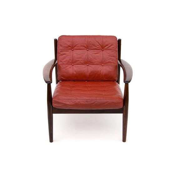 Image 1 of Paar vintage rozenhouten fauteuils van Grete Jalk voor France et Son, jaren 1960