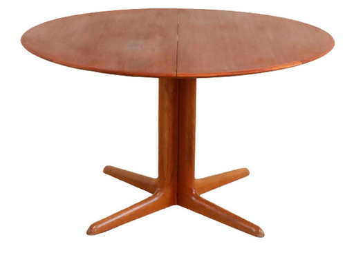 Vintage Deens design ronde eettafel 2x verlengbaar
