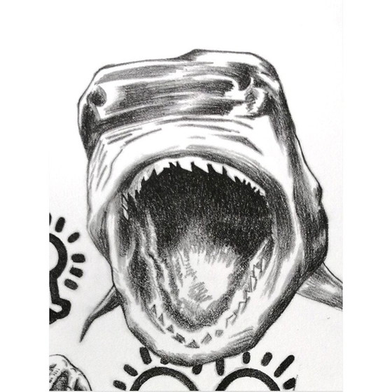 Image 1 of Vintage schilderij Jaws-A door Pierre Jacob