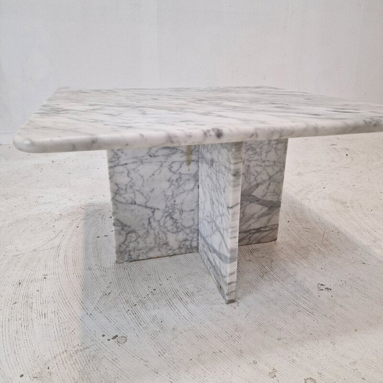 Image 1 of Vintage Carrara marmeren salontafel, Italië 1980