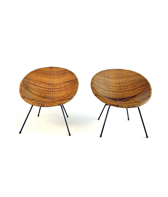 Image 1 of 2X Rieten Wicker Fauteuils