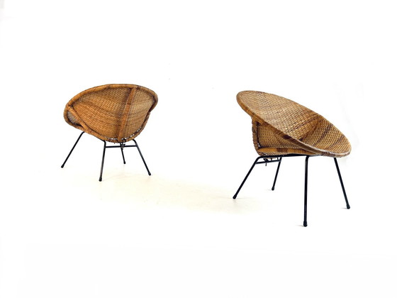 Image 1 of 2X Rieten Wicker Fauteuils