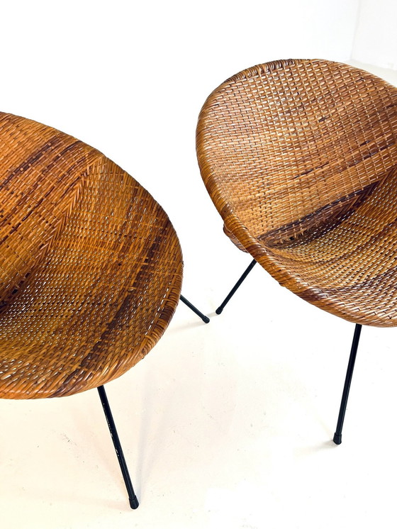 Image 1 of 2X Rieten Wicker Fauteuils