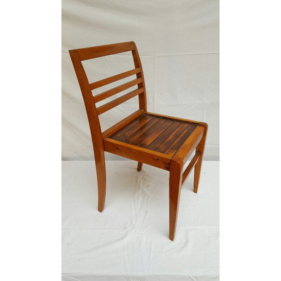 Image 1 of Paar eikenhouten eetkamerstoelen, René GABRIEL - jaren 1940