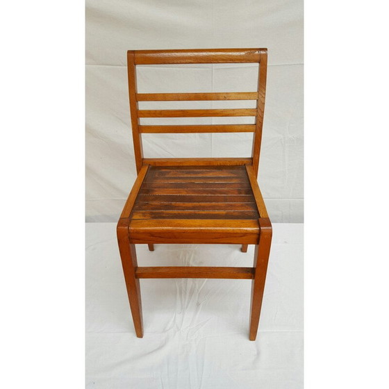 Image 1 of Paar eikenhouten eetkamerstoelen, René GABRIEL - jaren 1940